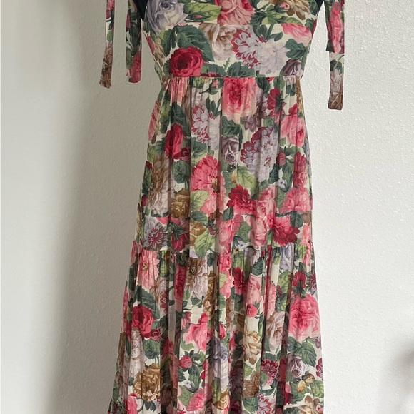 Zimmermann Pink and Green Ruffled Tiered Sundress - Picture 7 of 9